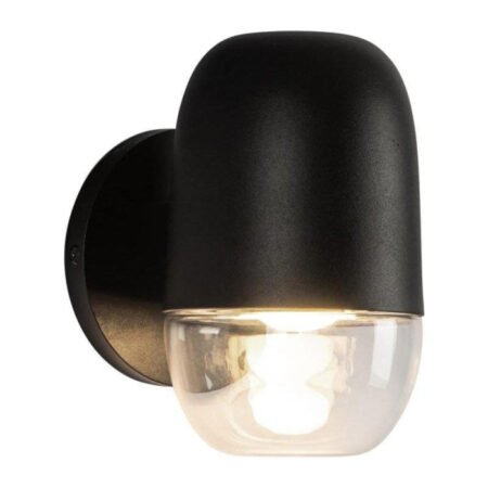 Kuzco Lighting EW38504-BK/CL Yara Wall Sconce, Black / Clear Glass
